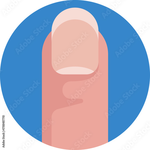 Symbol showing a fingernail, used for beauty and grooming concepts.