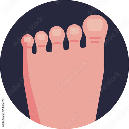 Pedicure focus – Highlights toes as the area for grooming and nail treatments.