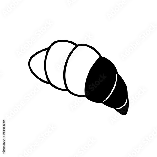 Simple black and white croissant