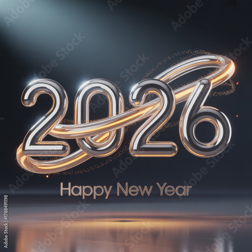 Christmas decoration symbol illustration for a happy new year 2013 greeting card design with vintage gold text and red love art vector sign label