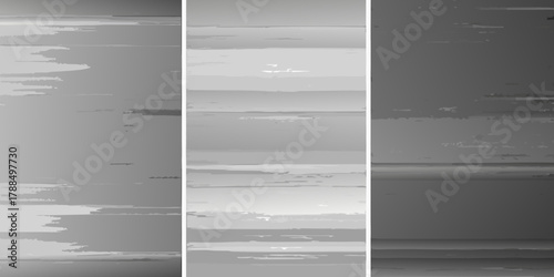 Abstract grayscale textured background with horizontal stripes and subtle gradient effects