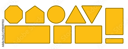 Yellow blank shapes traffic road signs