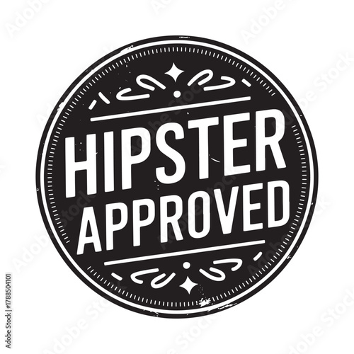 Vintage hipster approved stamp emblem