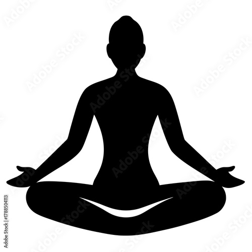Silhouette of a woman in yoga position