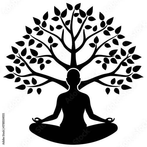 Silhouette of a yoga