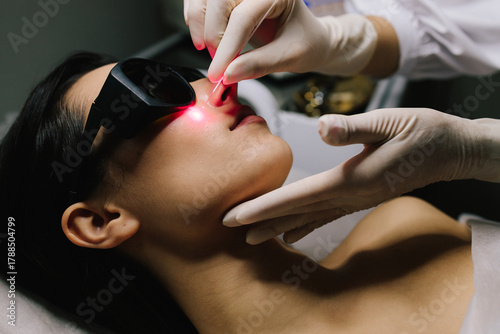 Papier peint Laser excision of benign neoplasms on the face