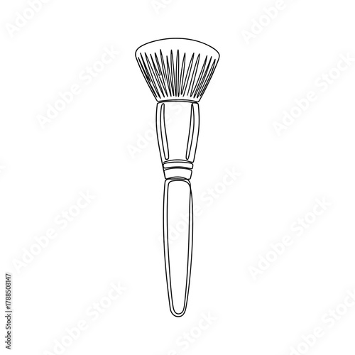 Makeup brush outline illustration in minimalistic style  