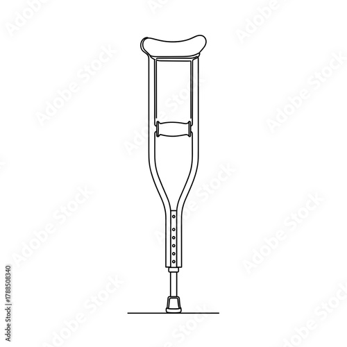 Crutch in simple line art design for medical use  