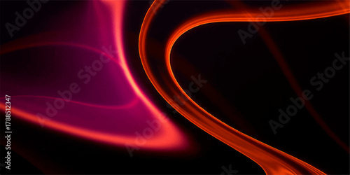 Abstract red background featuring an energetic swirl of light, motion, and flame-like lines, creating a powerful fractal wave pattern