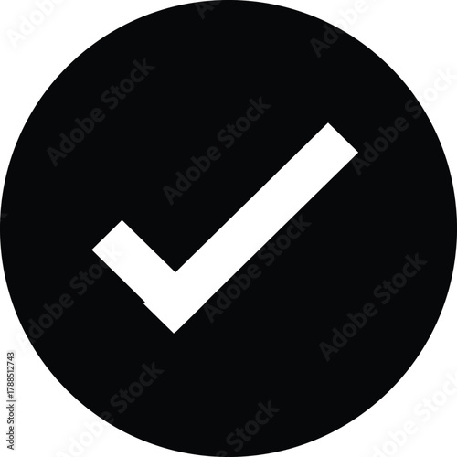 Check mark in black circle