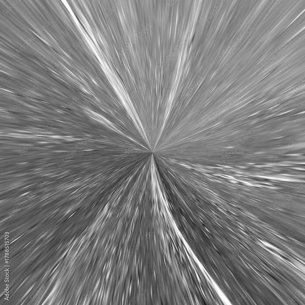 Obraz premium Abstract radial burst, dynamic monochrome speed light trails.