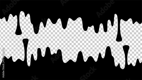 Wavy black ink illustration. Black ink drip illustration. Abstract black ink drip on transparent background. Black ink splash illustration. Stylish dripping ink effect illustration