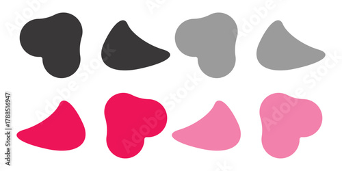 Abstract Irregular Blob Shapes in Dark and Bright Pink Tones, Fluid Organic Design Elements