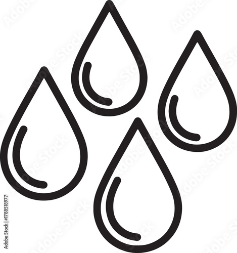 Ink Drops Symbol – Minimal Printing Design