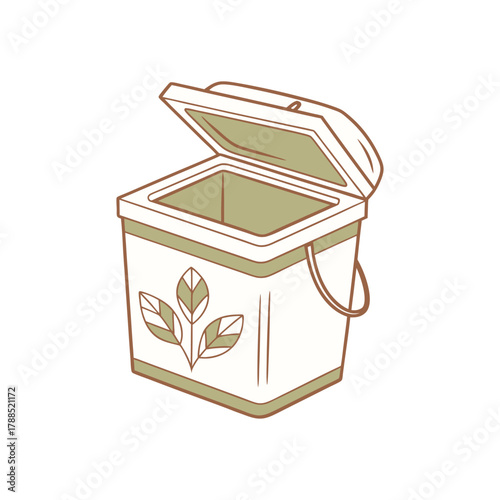 Retro cooler box vector illustration for picnic and outdoor activities