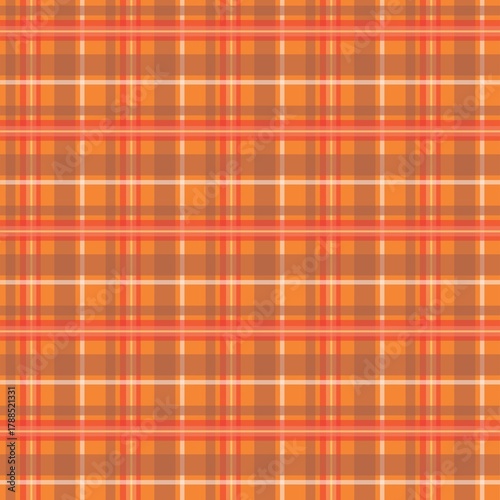 Plaid pattern with ruby red, red, white, orange, tropical pink, and light yellow colors for shirts, pants, skirts, and blouses