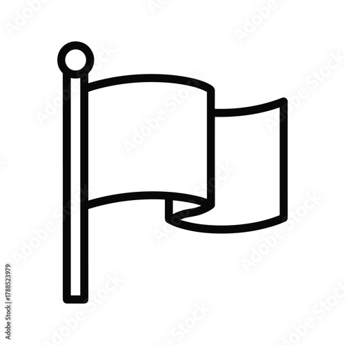 Waving flag on a flagpole