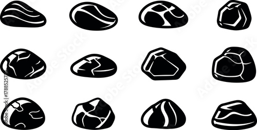 Pebble stone icon set Vector