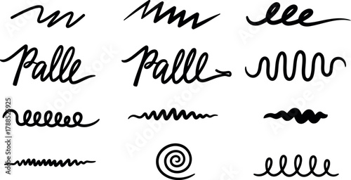 Scribble hand drawn lines and shapes Vector
