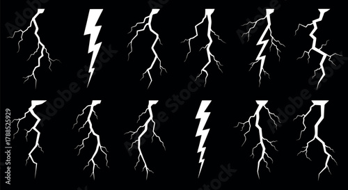 Lightning bolt set Vector