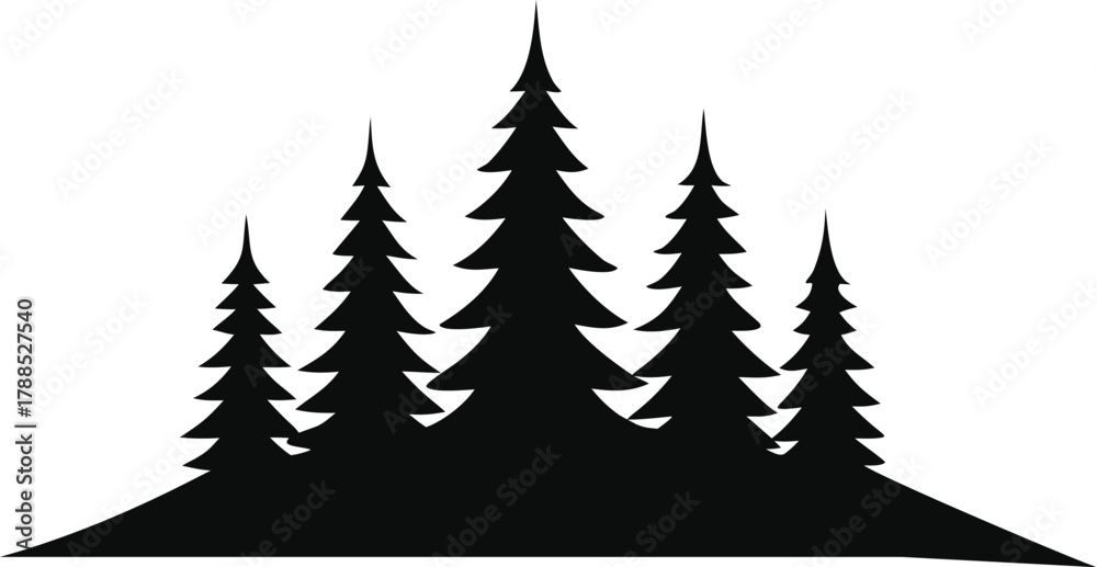 Obraz premium Forest landscape icon silhouette