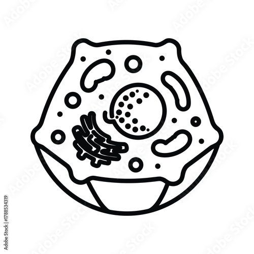 Animal cell diagram icon