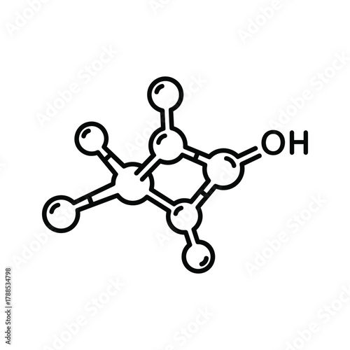 Chemical structure of a molecule with hydroxyl group