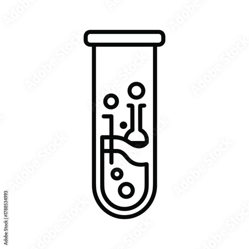 Test tube with bubbles