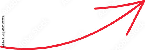 Hand drawn red arrow on a simple doodle pointer, sketch style vector illustration