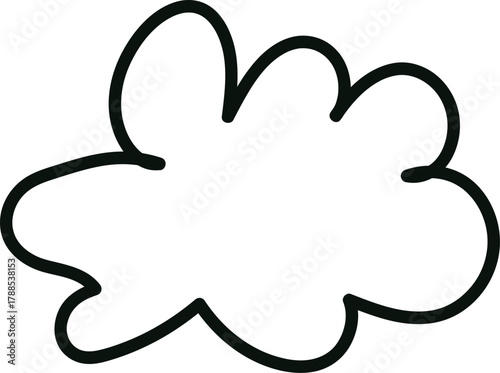 Illustration of a stylized cloud with soft, rounded edges, , perfect for weatherthemed designs and dreamy projects