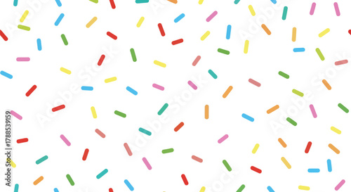 Colorful Sprinkles Seamless Pattern on White Backdrop Background, Texture
