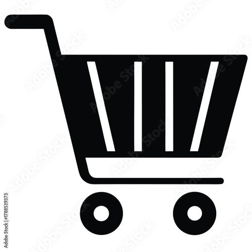 shopping cart icon on white
