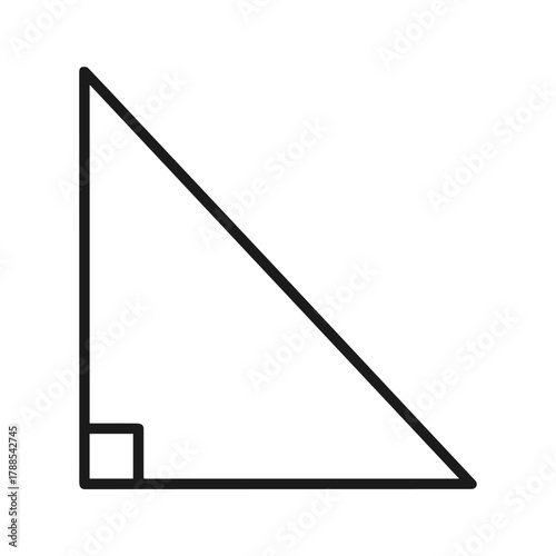 Right triangle with a square symbol indicating a right angle