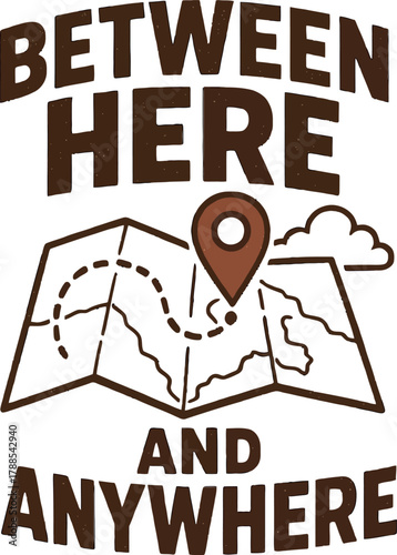Between Here & Anywhere Travel Map Pin Design