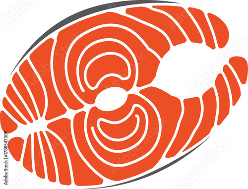 Fresh Salmon Steak Fish Fillet Icon Vector