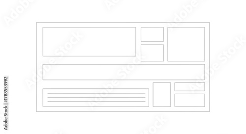 Clean architectural line drawing of a modern desk organizer with multiple compartments and drawers