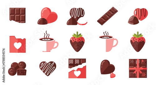 Assortment of sweet valentine s day chocolates and treats for romantic celebrations