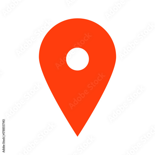 Location Icon: A simple yet impactful illustration of a location marker, signifying direction and guidance, with clear graphic representation 