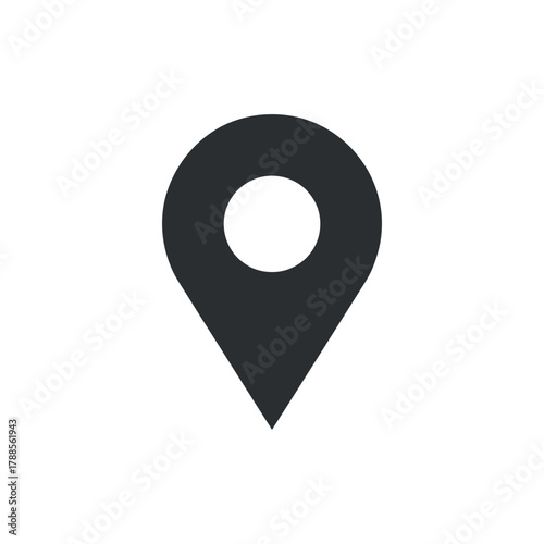 Map pointer sign icon simple gps location isolated high quality vector minimal clean composition professional geolocation symbol