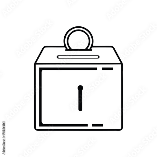 Donation box with a coin going in