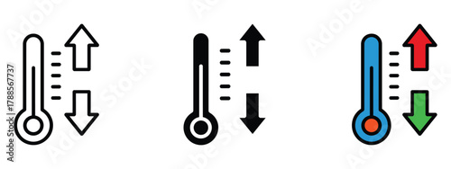 Temperature regulation icon vector. Rising and Falling Trends symbol. vector illustration.
