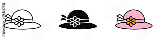 Sun hat icon vector. spring fashion and stylish summer adventure symbol. vector illustration.