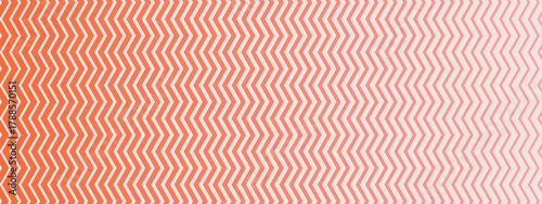 Abstract zigzag pattern with stripes thickness fade. White and orange gradient background. Vector illustration