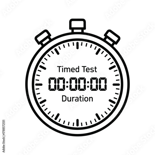 Stopwatch icon for timed test and duration