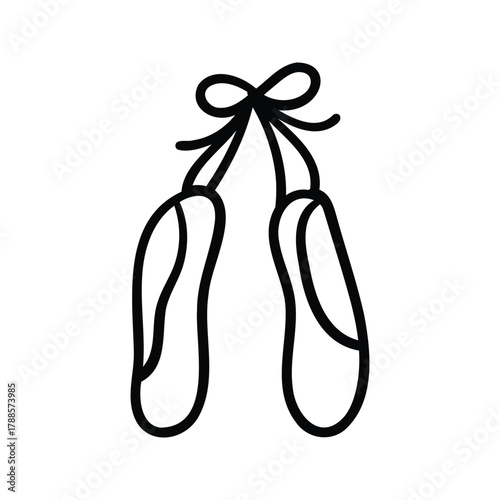 Hand drawn ballet shoes outline element icon