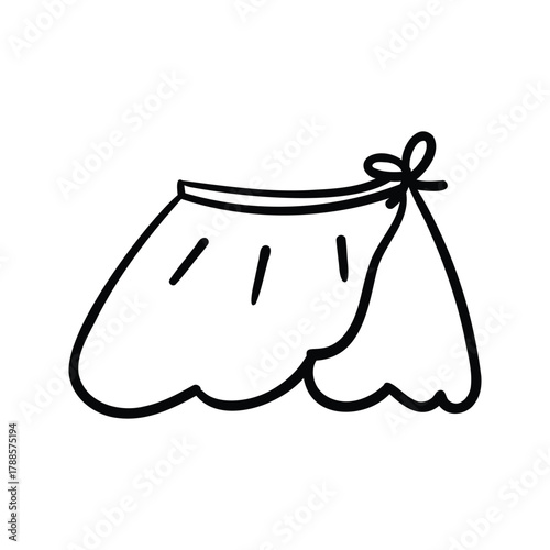Hand drawn hballet skirt outline element icon