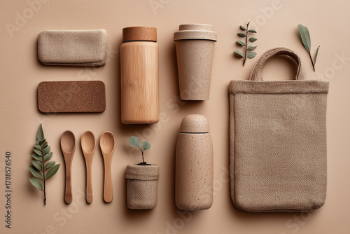 reusable goods for ecoconscious shopping, environmentally friendly essentials for market shopping experience