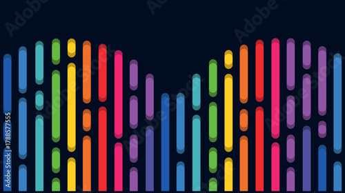 Colorful abstraction of liquid rainbow spots, LGBT colors on a black background in the form of bright colored lines, colored pencils and paints, thick brushstrokes of paint, business schedule