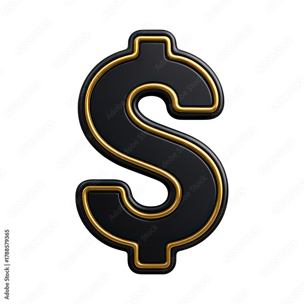Naklejka premium PNG Elegant black dollar symbol