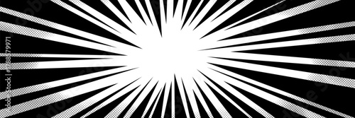 Comic-inspired anime background with expressive manga lines. Speed and motion combine to form a striking anime comic background.